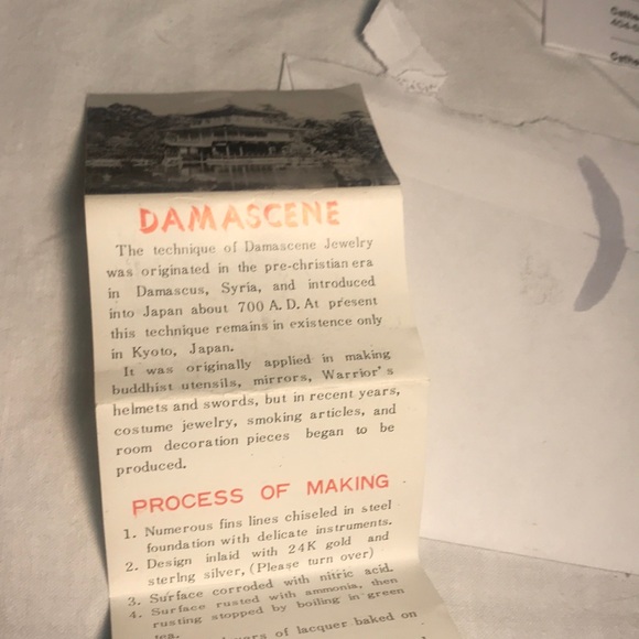 Vintage Damascene necklace/pendant new in box - Picture 8 of 8